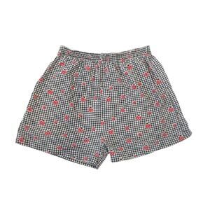 Vintage 90s Pooh Disney Grey and White Gingham Ladybug Boxer Shorts S